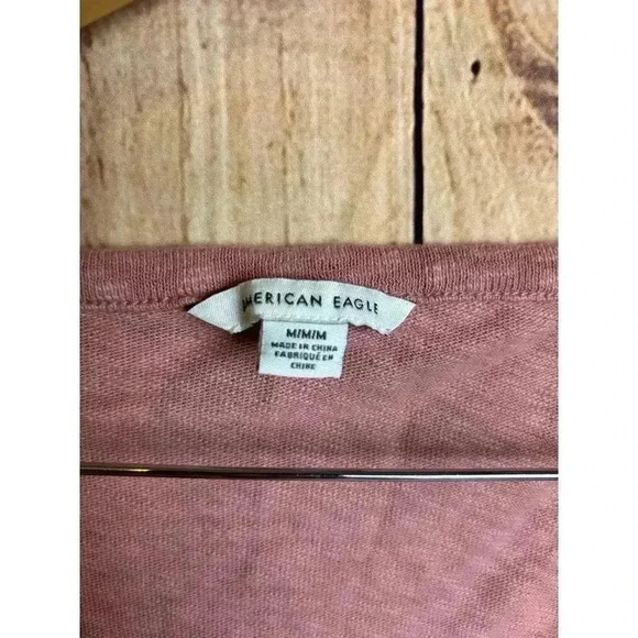 American Eagle Onesie Romper with Pockets Short Sleeve Dusty Pink Mauve Size M - Picture 4 of 7